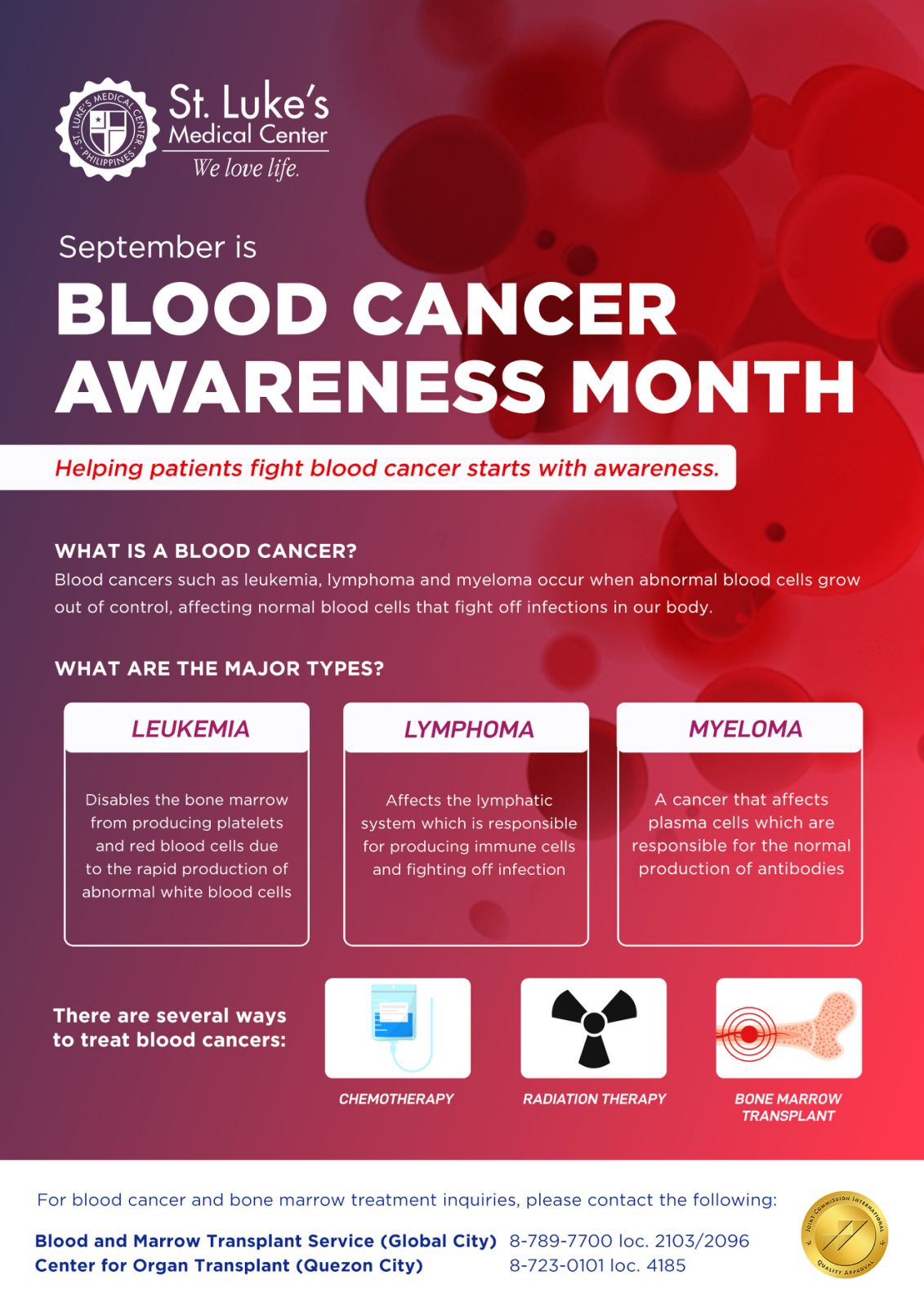 Blood Cancer Awareness Month World class Blood Treatment At St Luke s